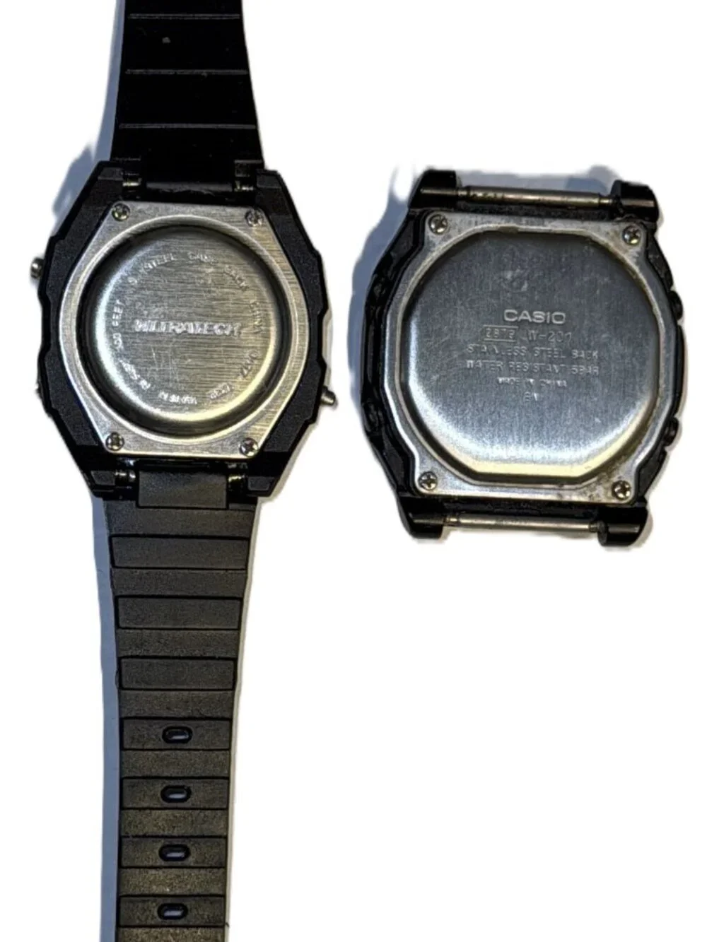 Lot of 2 Casio 2879 W-201 Watch Mens 36mm Digital Illuminator 50M & 1 Ultratech